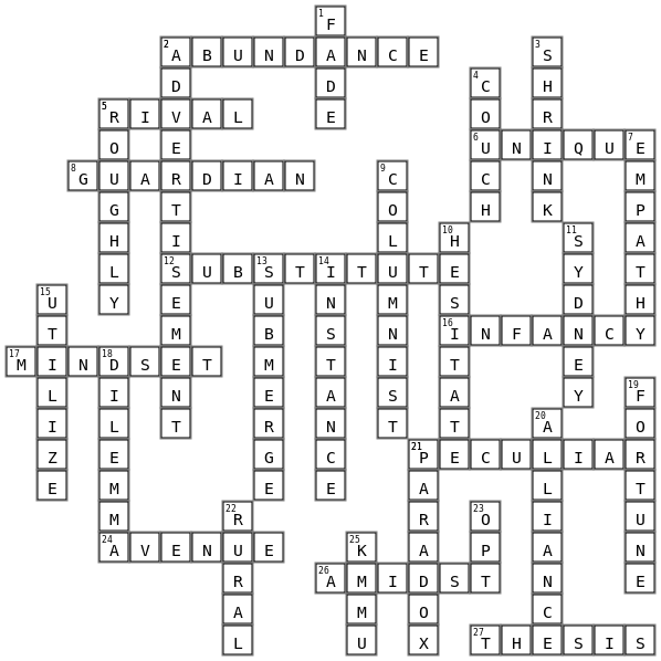 Book 2 (New words) Crossword Key Image